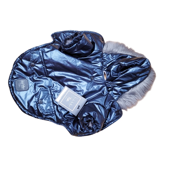 Nicole Miller Puffy Hooded Dog Jacket - Size XS